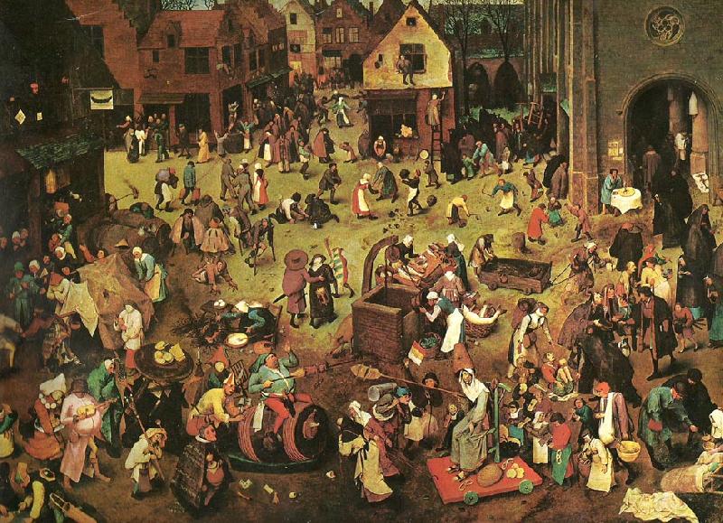 Pieter Bruegel fastlagens strid med fastan oil painting image